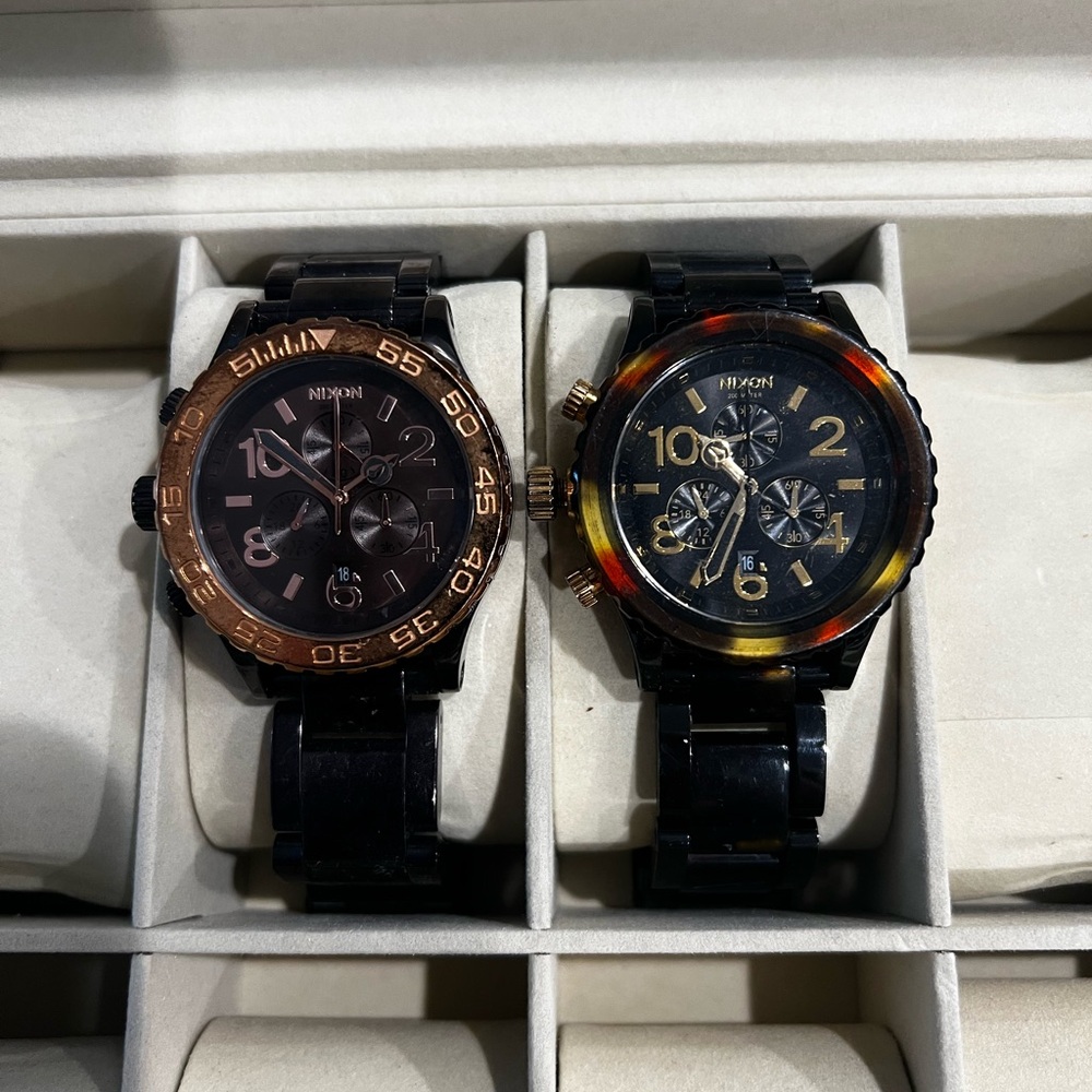Nixon Dual Watch Set in Black and Gold
